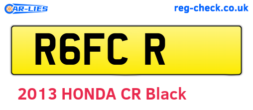 R6FCR are the vehicle registration plates.