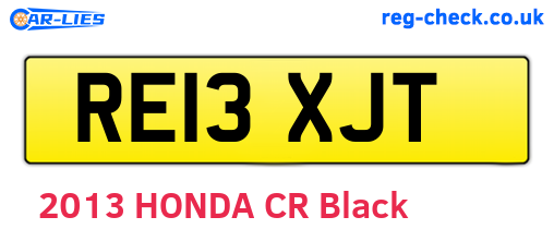 RE13XJT are the vehicle registration plates.
