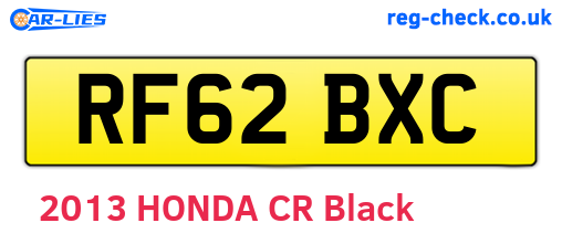 RF62BXC are the vehicle registration plates.