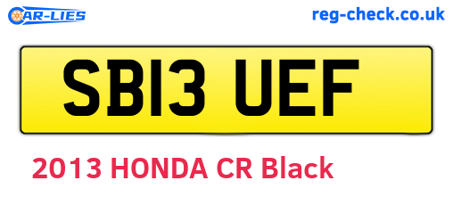 SB13UEF are the vehicle registration plates.