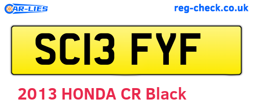 SC13FYF are the vehicle registration plates.