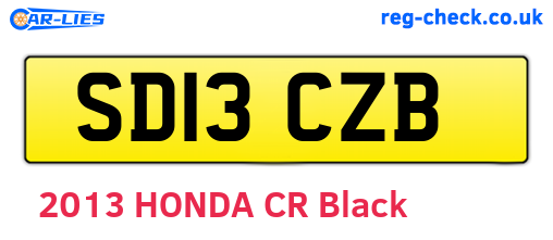 SD13CZB are the vehicle registration plates.