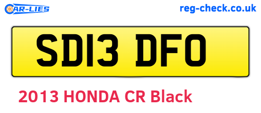 SD13DFO are the vehicle registration plates.