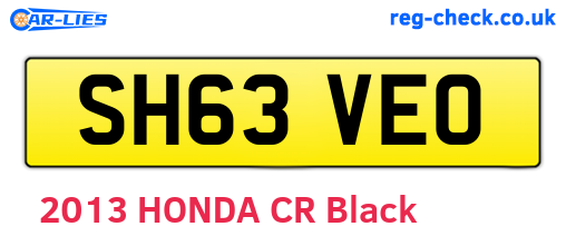 SH63VEO are the vehicle registration plates.