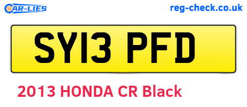 SY13PFD are the vehicle registration plates.