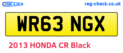 WR63NGX are the vehicle registration plates.