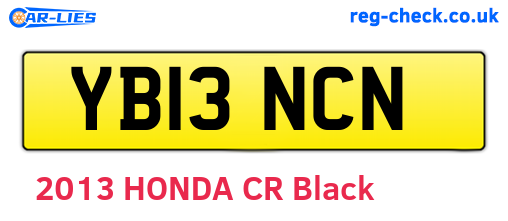 YB13NCN are the vehicle registration plates.