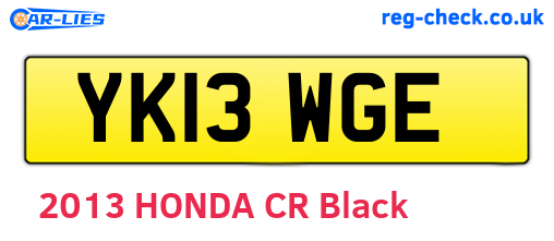 YK13WGE are the vehicle registration plates.