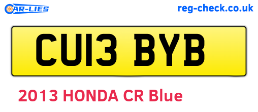 CU13BYB are the vehicle registration plates.