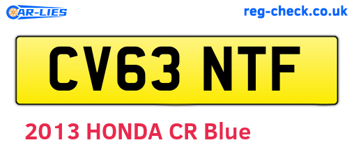 CV63NTF are the vehicle registration plates.
