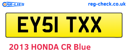 EY51TXX are the vehicle registration plates.