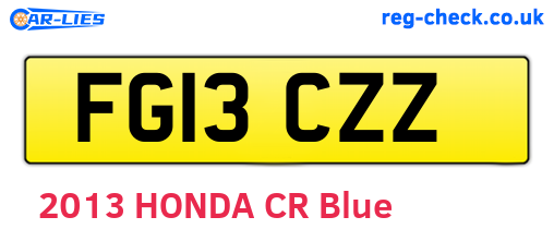 FG13CZZ are the vehicle registration plates.
