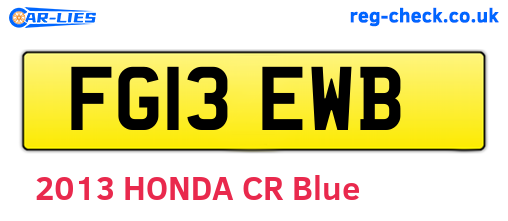 FG13EWB are the vehicle registration plates.