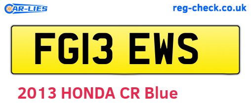 FG13EWS are the vehicle registration plates.