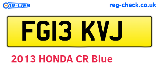 FG13KVJ are the vehicle registration plates.