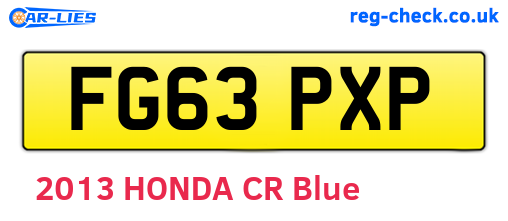 FG63PXP are the vehicle registration plates.