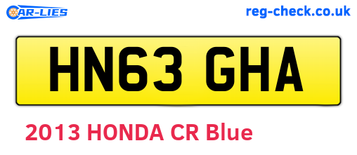 HN63GHA are the vehicle registration plates.