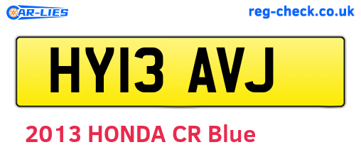HY13AVJ are the vehicle registration plates.