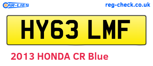 HY63LMF are the vehicle registration plates.