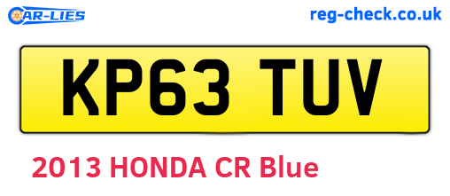 KP63TUV are the vehicle registration plates.