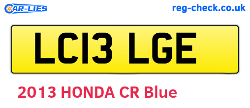 LC13LGE are the vehicle registration plates.