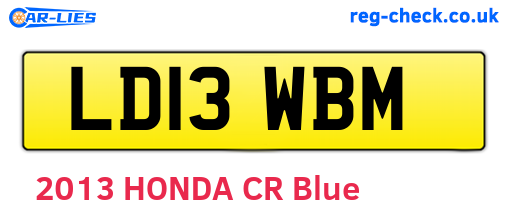 LD13WBM are the vehicle registration plates.