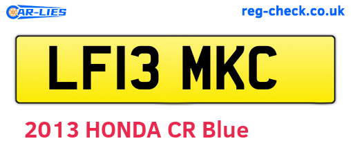 LF13MKC are the vehicle registration plates.