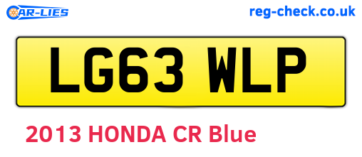 LG63WLP are the vehicle registration plates.