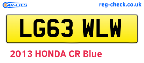 LG63WLW are the vehicle registration plates.