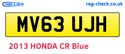 MV63UJH are the vehicle registration plates.