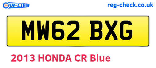 MW62BXG are the vehicle registration plates.