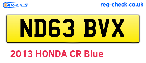 ND63BVX are the vehicle registration plates.
