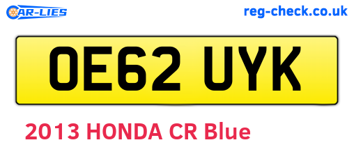OE62UYK are the vehicle registration plates.