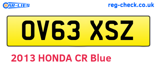OV63XSZ are the vehicle registration plates.