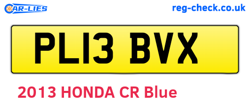 PL13BVX are the vehicle registration plates.