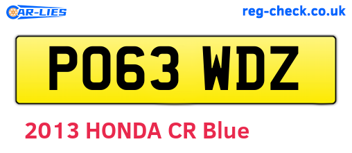 PO63WDZ are the vehicle registration plates.