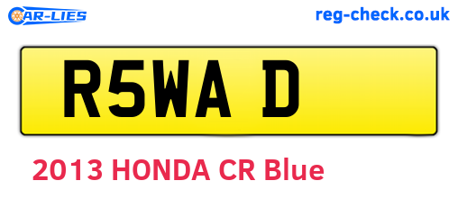 R5WAD are the vehicle registration plates.