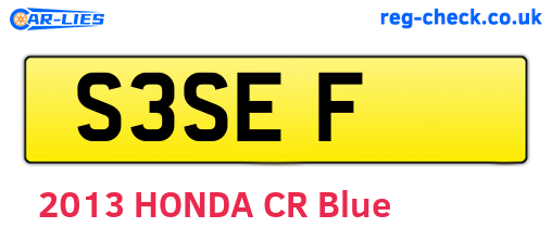 S3SEF are the vehicle registration plates.