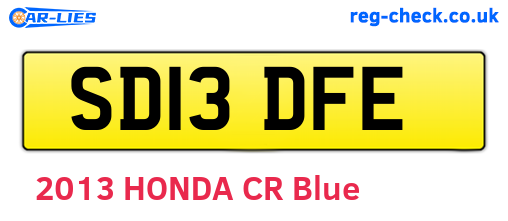 SD13DFE are the vehicle registration plates.