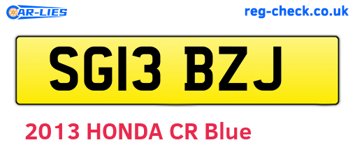 SG13BZJ are the vehicle registration plates.