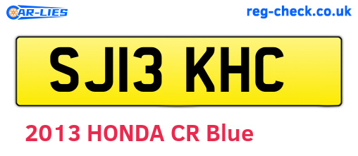 SJ13KHC are the vehicle registration plates.