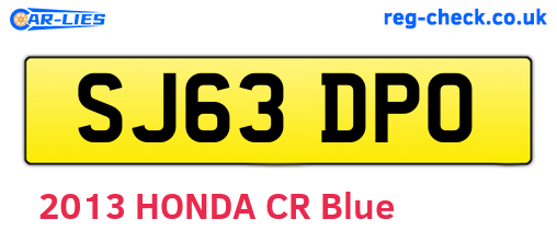 SJ63DPO are the vehicle registration plates.