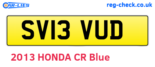 SV13VUD are the vehicle registration plates.