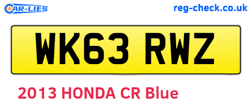 WK63RWZ are the vehicle registration plates.