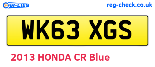 WK63XGS are the vehicle registration plates.