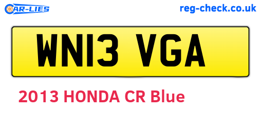 WN13VGA are the vehicle registration plates.