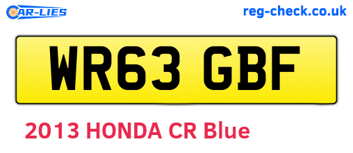 WR63GBF are the vehicle registration plates.