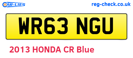 WR63NGU are the vehicle registration plates.