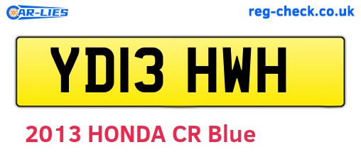 YD13HWH are the vehicle registration plates.