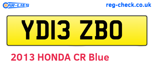 YD13ZBO are the vehicle registration plates.
